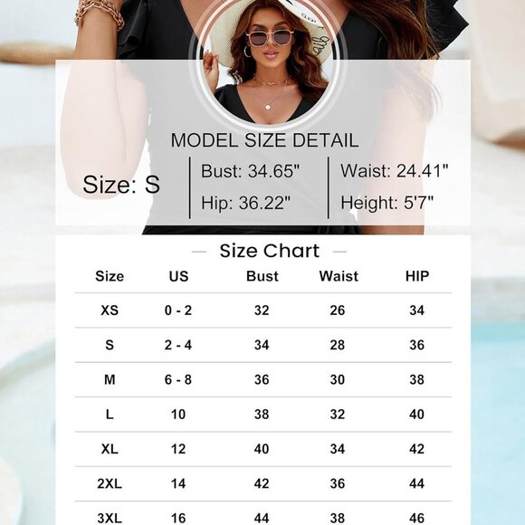 Women's Tummy Control Swimsuits - Black, Large - Picture 6 of 8